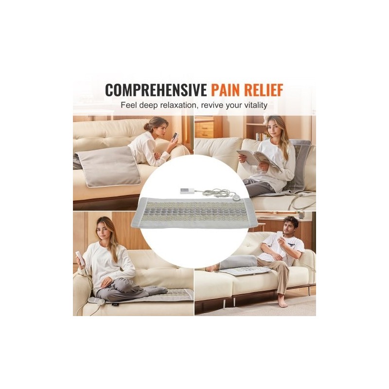 Kaukoinfrapunainen selän lämpötyyny PU-nahka 132 jadekiveä 54 turmaliinikiveä 1000 x 550 mm