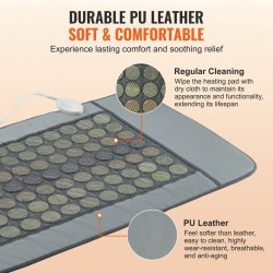 Infrapunalämpömatto PU-nahkainen 1780×604 mm koko keholle 96 jadekiveä 72 turmaliinikiveä