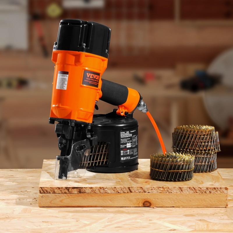 Paineilmatoiminen kierrenaulain 50–83 mm johdolla kierretyille nauloille työkaluton syvyyden säätö