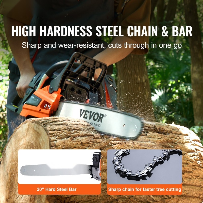 Bensiiniketjusaha 58 cc moottori 50,8 cm laippa puiden kaatoon ja karsintaan