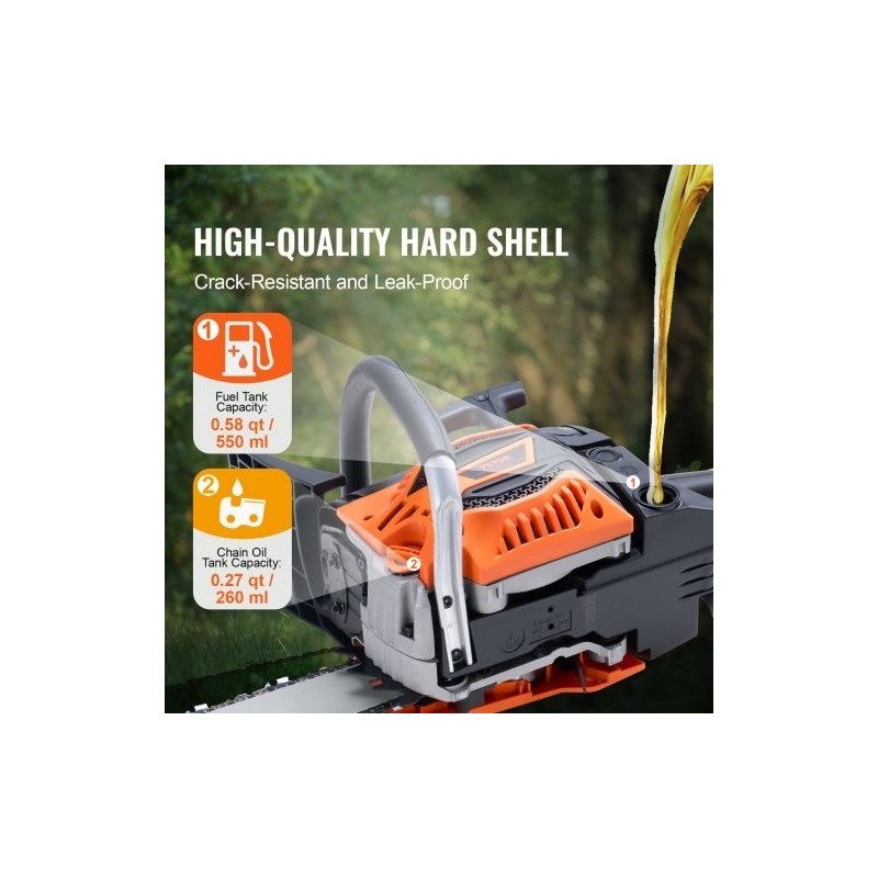 Bensiinikäyttöinen moottorisaha 52 cm3 45,7 cm laippa puun katkaisuun