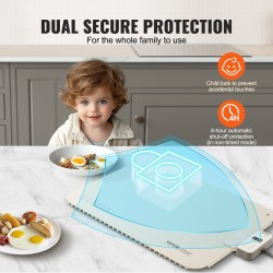 Sähköinen silikoninen lämmitysalusta rullattava kosketusohjaus neljällä lämpötilalla lapsilukko