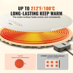 Sähköinen rullattava silikonilämmitysmatto 60 cm tarjoiluun neljä säädettävää lämpötilaa lapsilukolla
