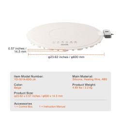 Sähköinen rullattava silikonilämmitysmatto 60 cm tarjoiluun neljä säädettävää lämpötilaa lapsilukolla