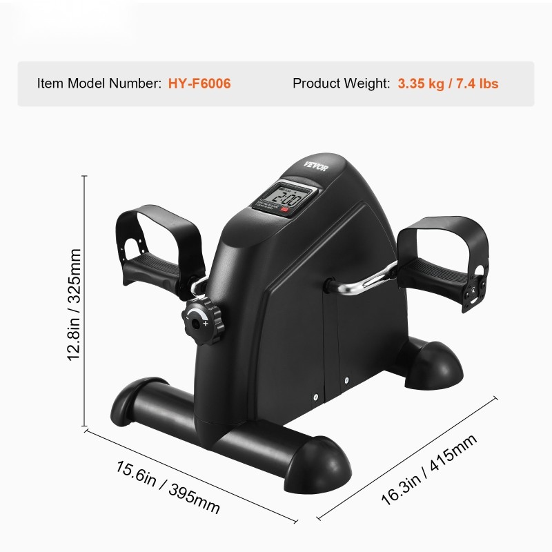Pöydän alle poljinlaite teräs ja ABS-muovi kompaktilla koolla käsien ja jalkojen harjoitteluun