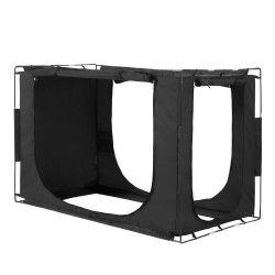 Sängyn teltta 1900x1370x1190 mm musta 70 valonpimennys 3 ovea