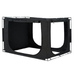 Sängyn teltta 2030x1520x1190 mm noin 70 pimentävä kangas musta 3 ovea