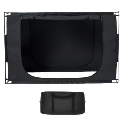 Sängyn teltta 2030x1520x1190 mm noin 70% pimentävä kangas musta 3 ovea