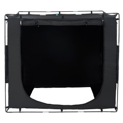 Sängyn teltta 2030x1520x1190 mm noin 70% pimentävä kangas musta 3 ovea