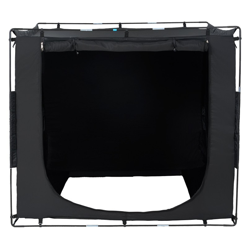 Sängyn teltta 2030x1520x1190 mm noin 70% pimentävä kangas musta 3 ovea