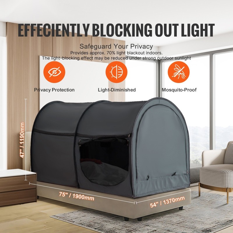 Sänkykatos hengittävä kangas 190x137x119cm 4 ovea vihreä