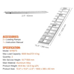 Alumiiniset ajosillat pituus 1830 millimetriä leveys 380 millimetriä 2 kappaletta