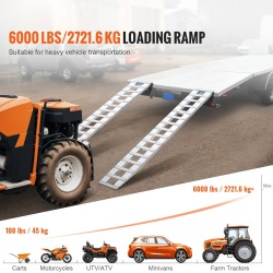 Alumiiniset kuormausrampit 2 kpl 2400 mm 2722 kg kantavuus