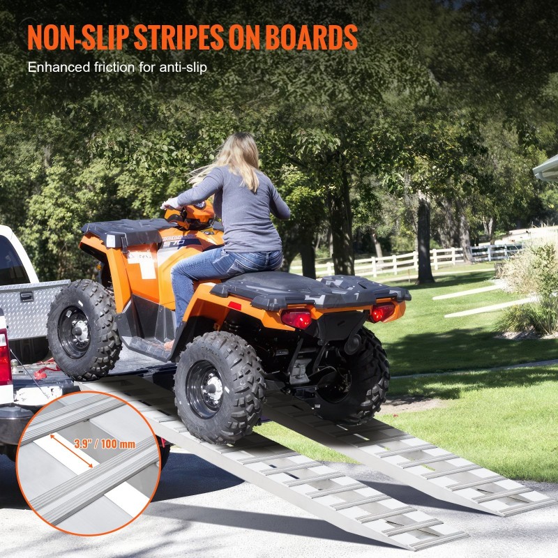 Alumiiniset kuormausrampit 2 kpl 2400 mm 2722 kg kantavuus