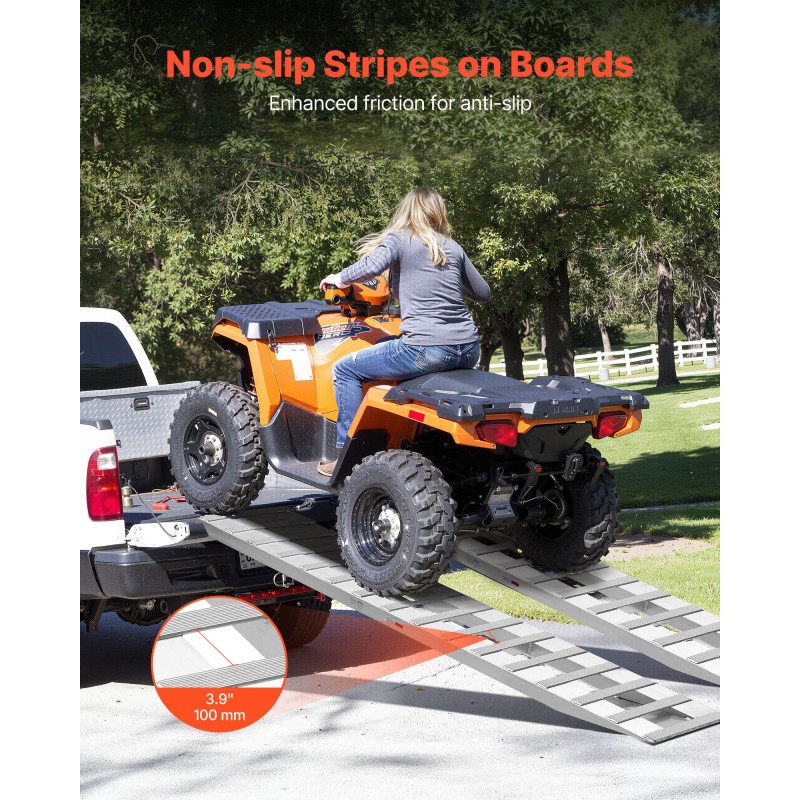 Alumiininen lastausramppipari 2400 mm pitkä 380 mm leveä 2721,6 kg