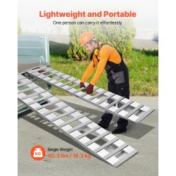 Alumiininen lastausramppipari 2400 mm pitkä 380 mm leveä 2721,6 kg