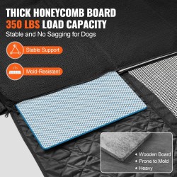 Kovapohjainen koiran takapenkin laajennin 600D Oxford-kangas 1310 x 630 mm verkkoikkunalla