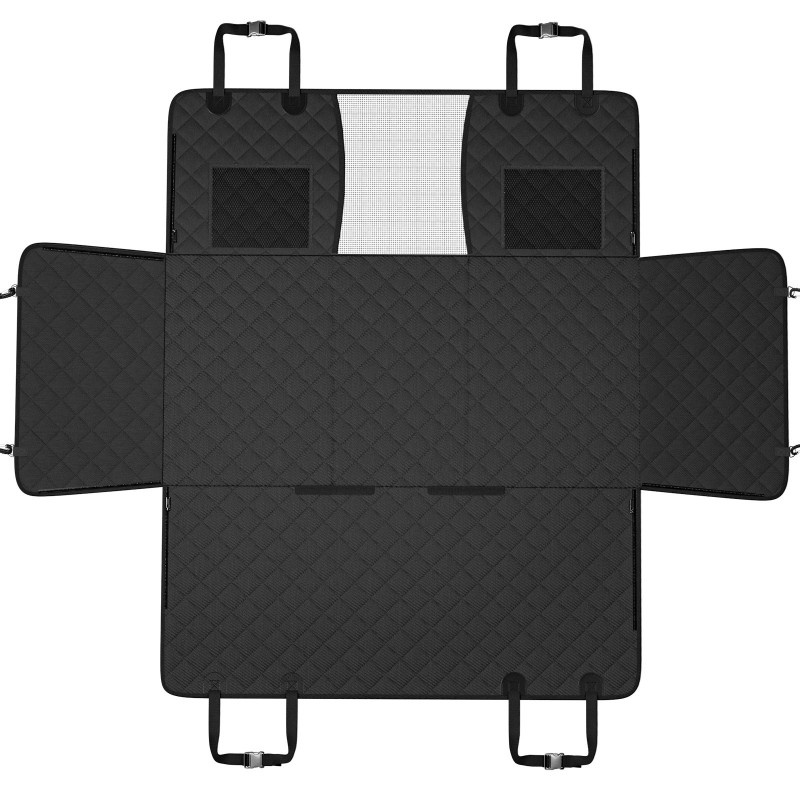 Kovapohjainen koiran takapenkin laajennin 600D Oxford-kangas 1310 x 630 mm verkkoikkunalla