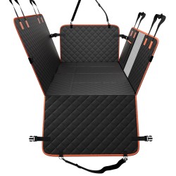 Koiran takaistuimen laajennus 600D-kangas PP-kennolevy 129x70 cm kovapohjalla verkkopaneelilla säilytystaskulla