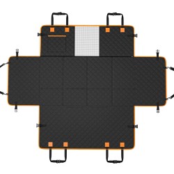 Koiran takaistuimen laajennus 600D-kangas PP-kennolevy 129x70 cm kovapohjalla verkkopaneelilla säilytystaskulla