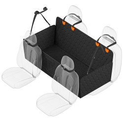 Takapenkin jatkopaneeli koiralle 1360 x 650 mm 600D Oxford kangas verkkoruudulla