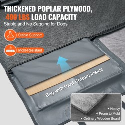 Takaistuimen jatkopatja koirille 600D Oxford-kangas vesitiivinen kovapohjainen 1370x610 mm 181 kg kantavuus