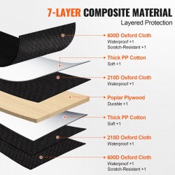 Takapenkkisuoja koiralle vedenpitävä 600D Oxford-kangas verkkopaneeli säilytystasku 1680 x 1360 mm