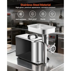 Pöytämallinen ruostumaton teräs lihamylly 1100 W makkarasuuttimilla ammattikäyttöön