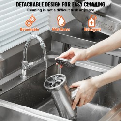 Sähköinen lihamylly 750 watin ruostumaton teräs 22-koko kolme makkarasuutinta