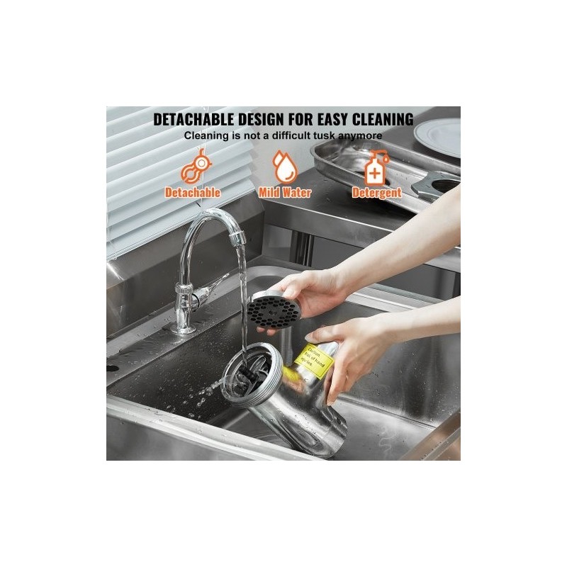 Sähköinen pöytämallinen lihamylly ruostumatonta terästä 700 W 4,2 kg/min 3 makkarasuutinta