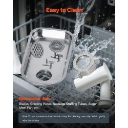 Sähkökäyttöinen pöytämallinen lihamylly ammattikäyttöön 600W ruostumatonta terästä 2,3 kg/min