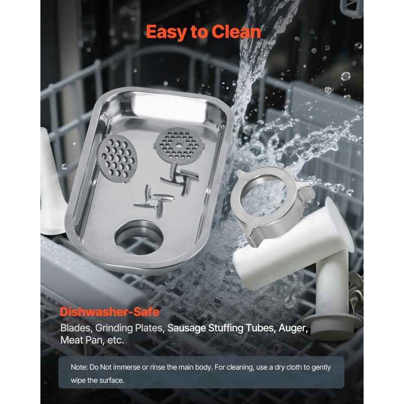 Sähkökäyttöinen pöytämallinen lihamylly ammattikäyttöön 600W ruostumatonta terästä 2,3 kg/min