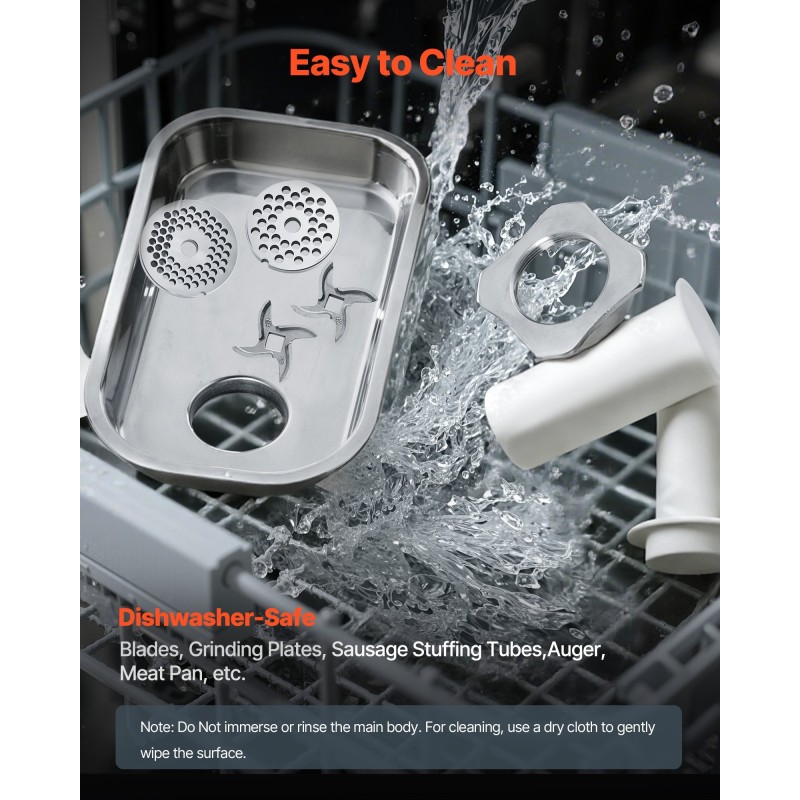 Sähköinen lihamylly 22-kokoinen ruostumatonta terästä teho 1100 wattia 4,2 kilogrammaa minuutissa ammattikäyttöön