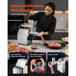 Sähköinen lihamylly 22-kokoinen ruostumatonta terästä teho 1100 wattia 4,2 kilogrammaa minuutissa ammattikäyttöön