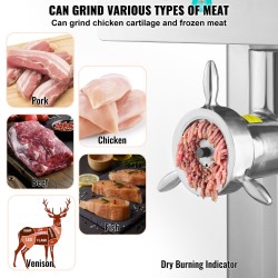Sähköinen kaupallinen lihamylly ruostumaton teräs 4000 wattia suukoko 42