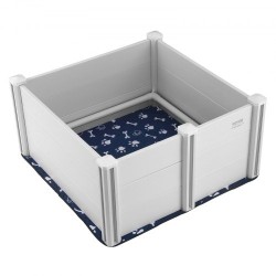 Koiran pentulaatikko PVC muovi 98 98 46 cm irrotettavat paneelit kaiteet pissatyynyt mukana