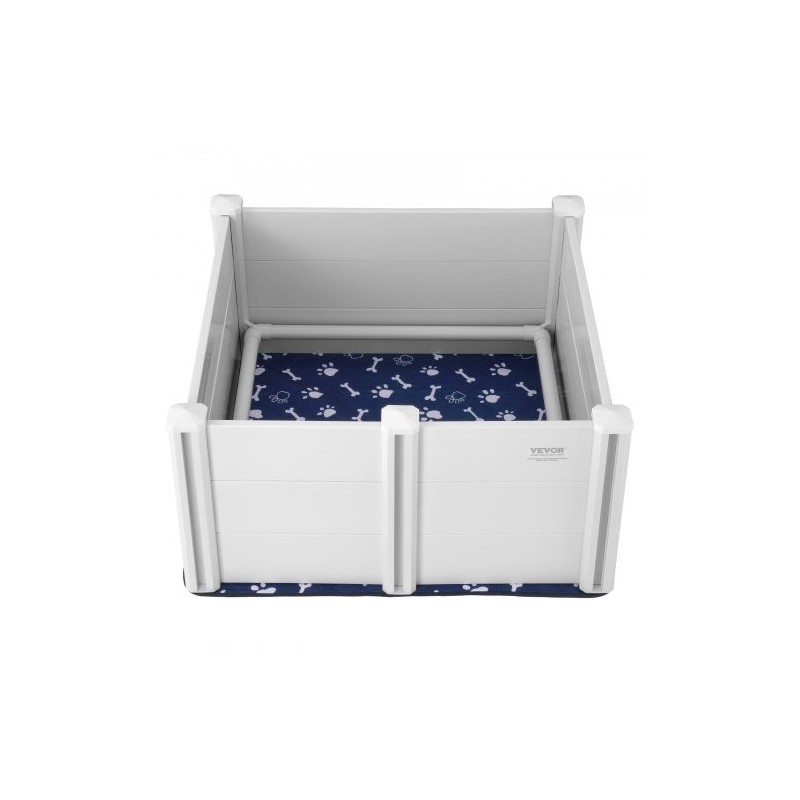 Koiran pentulaatikko PVC-muovi 98×98×46 cm irrotettavat paneelit kaiteet pissatyynyt mukana