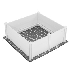 Pentulaatikko PVC muovi 1220x1220x460 mm suurille roduille korkeussäädettävä ovi