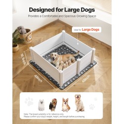 Pentulaatikko PVC-muovi 1220x1220x460 mm suurille roduille korkeussäädettävä ovi