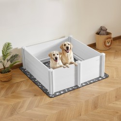 Pentulaatikko PVC-muovi 1220x1220x460 mm suurille roduille korkeussäädettävä ovi