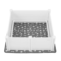 Pentulaatikko PVC-muovi 1220x1220x460 mm suurille roduille korkeussäädettävä ovi