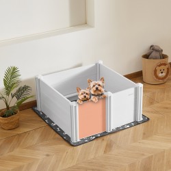 Pentulaatikko PVC 980x980x460mm keskikokoisille koirille korkeussäädettävä ovi pestävä alusta