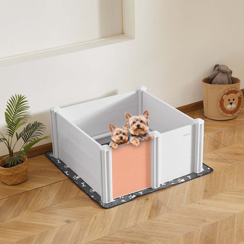 Pentulaatikko PVC 980x980x460mm keskikokoisille koirille korkeussäädettävä ovi pestävä alusta