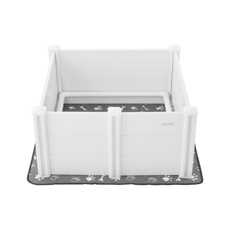 Pentulaatikko PVC 980x980x460mm keskikokoisille koirille korkeussäädettävä ovi pestävä alusta
