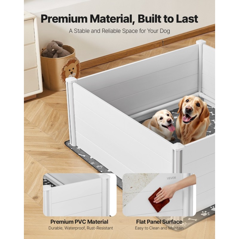 Pentulaatikko PVC-muovi 1520 x 1520 x 610 mm sisäkäyttöön erityisen suurille koirille
