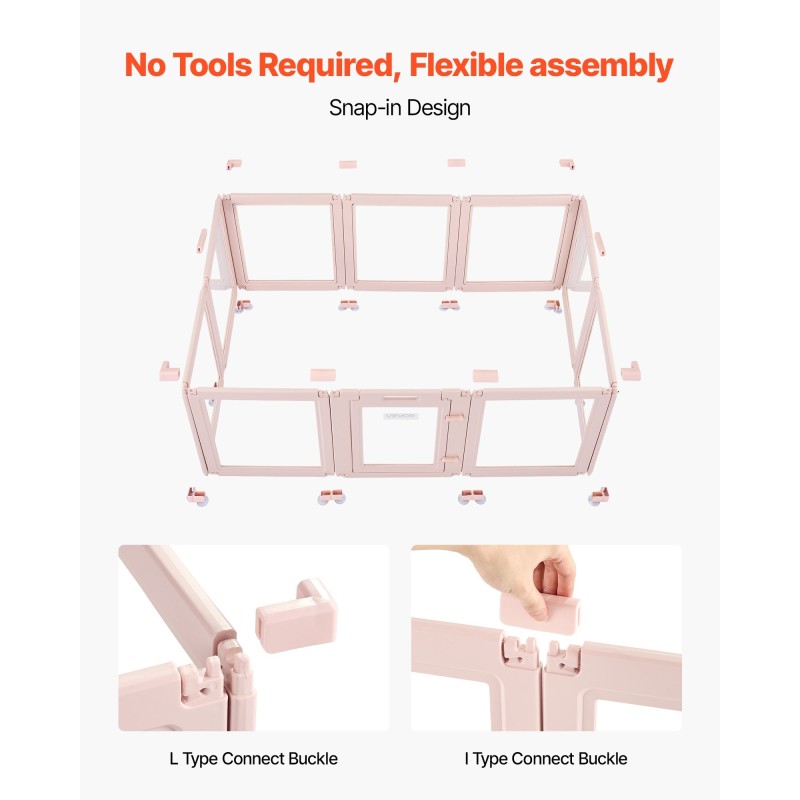 Muovinen pentulaatikko 1,54 x 1 x 0,6 m läpinäkyvillä PET-paneeleilla