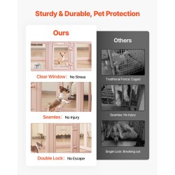 Muovinen pentulaatikko 1,54 x 1 x 0,6 m läpinäkyvillä PET-paneeleilla