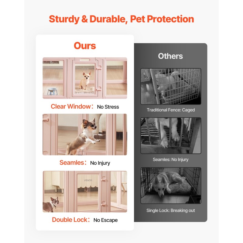 Muovinen pentulaatikko 1,54 x 1 x 0,6 m läpinäkyvillä PET-paneeleilla