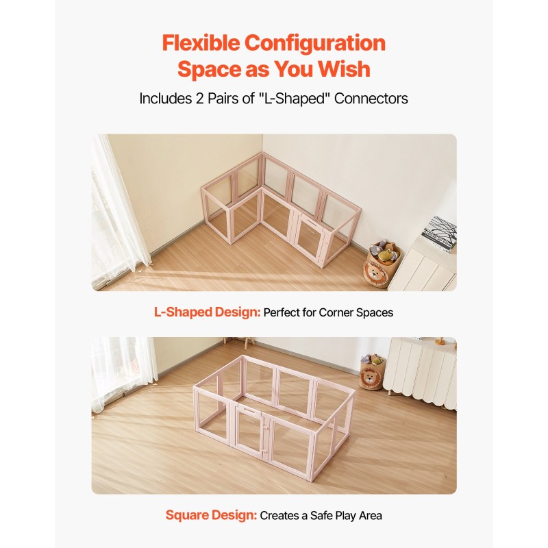 Muovinen pentulaatikko 1,54 x 1 x 0,6 m läpinäkyvillä PET-paneeleilla