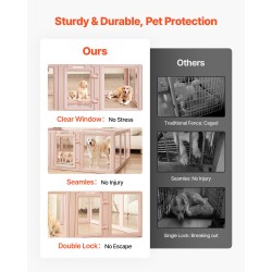 Pentuaitaus läpinäkyvillä paneeleilla 154×150×60 cm vesitiivis lukittavalla ovella suurille koirille